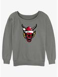 Stranger Things Hellfire Christmas Club Girls Slouchy Sweatshirt, GRAY HTR, hi-res