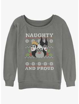 Disney Villains Naughty and Proud Ugly Christmas Girls Slouchy Sweatshirt, , hi-res