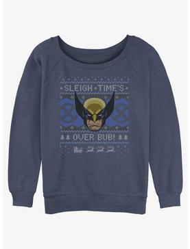 Marvel X-Men Wolverine Sleigh Time Ugly Christmas Girls Slouchy Sweatshirt, , hi-res