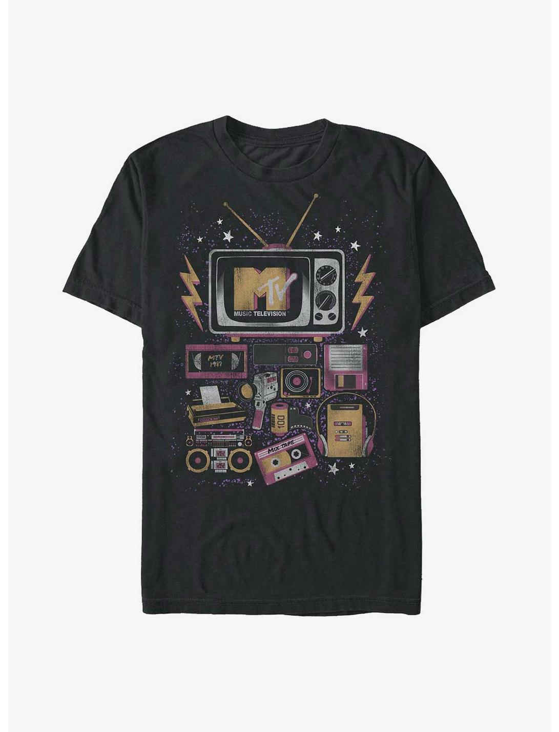 MTV Electronics Logo T-Shirt, BLACK, hi-res