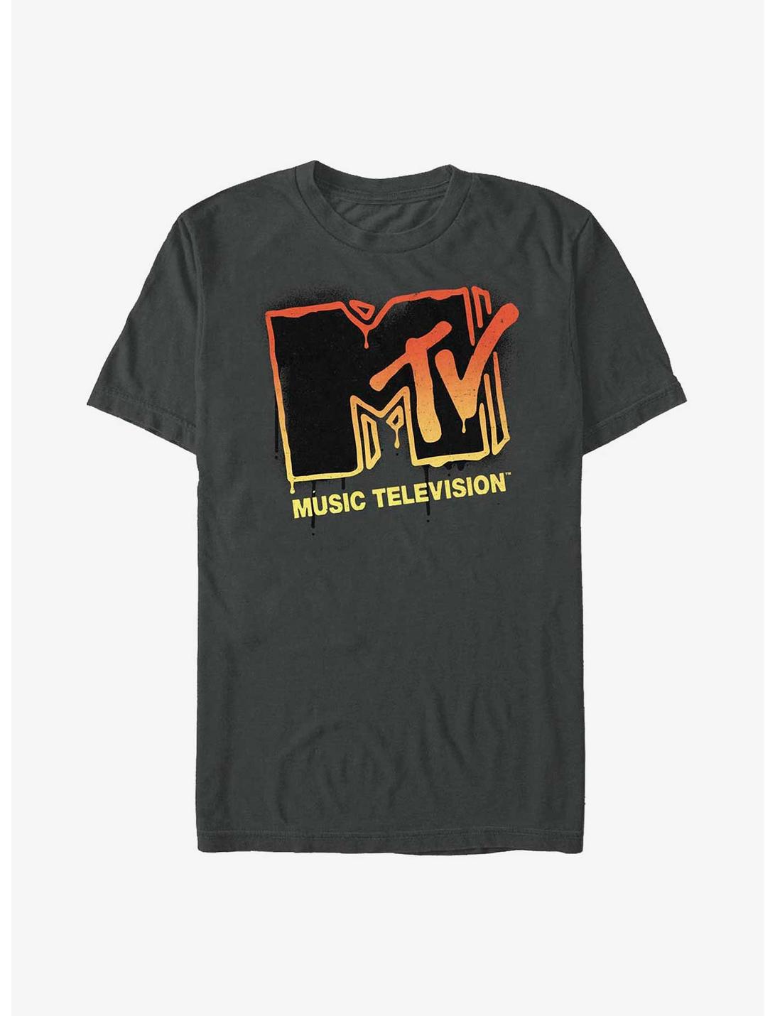 MTV Grungy Spray Logo T-Shirt, CHARCOAL, hi-res