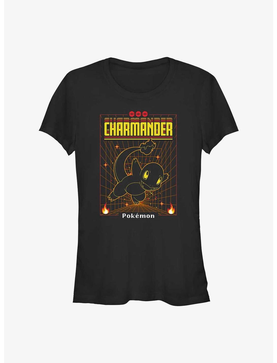 Pokemon Charmander Grid Girls T-Shirt, BLACK, hi-res