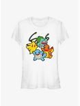 Pokemon Classic Group Bulbasaur, Pikachu, Charmander, and Squirtle Girls T-Shirt, WHITE, hi-res