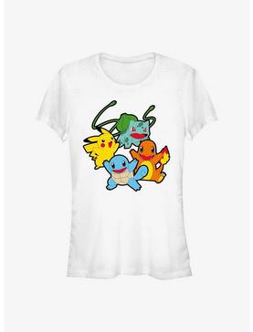 Pokemon Classic Group Bulbasaur, Pikachu, Charmander, and Squirtle Girls T-Shirt, , hi-res