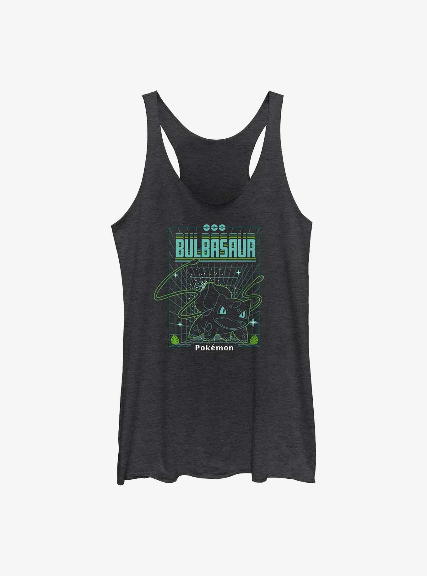 Pokemon Bulbasaur Grid Girls Tank, BLK HTR, hi-res