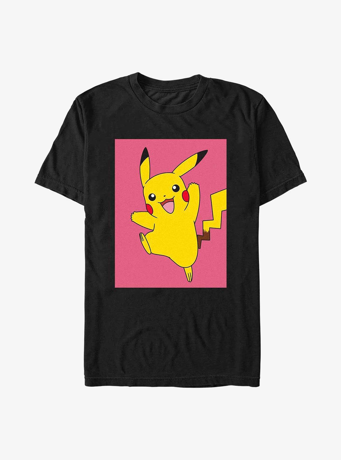 Pokemon Pikachu Leap Poster T-Shirt, BLACK, hi-res