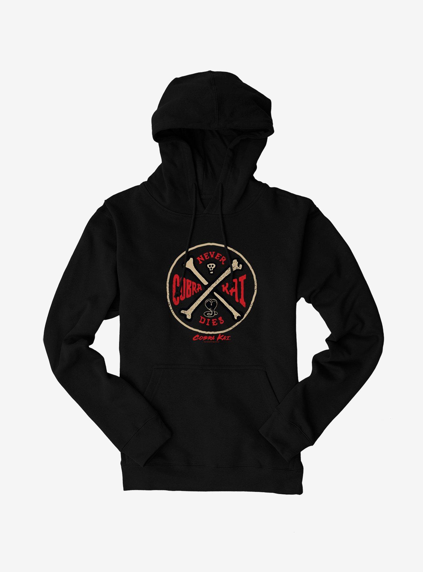 Cobra Kai Bones Never Dies Hoodie, BLACK, hi-res