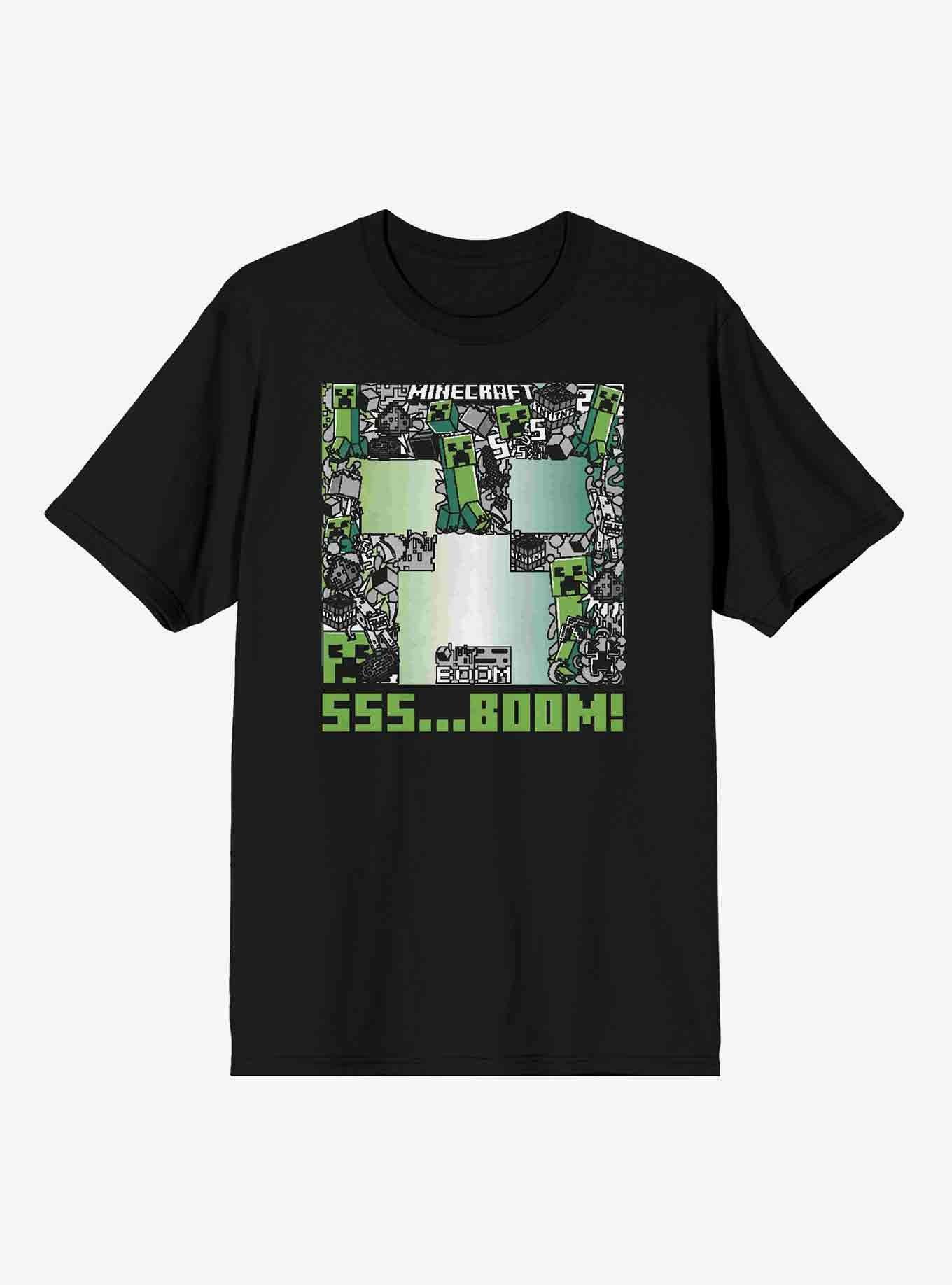 Minecraft Creeper SSS Boom T-Shirt, BLACK, hi-res