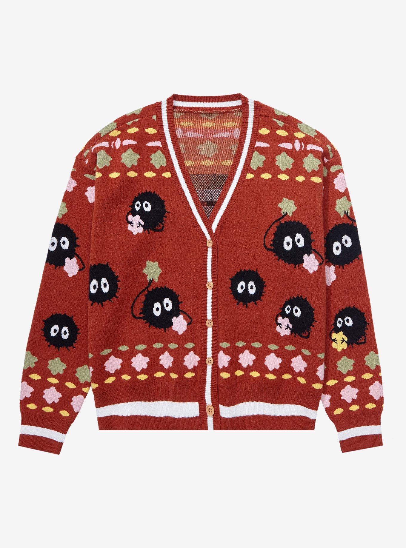 Studio Ghibli Spirited Away Soot Sprites Women's Cardigan - BoxLunch Exclusive, RED, hi-res