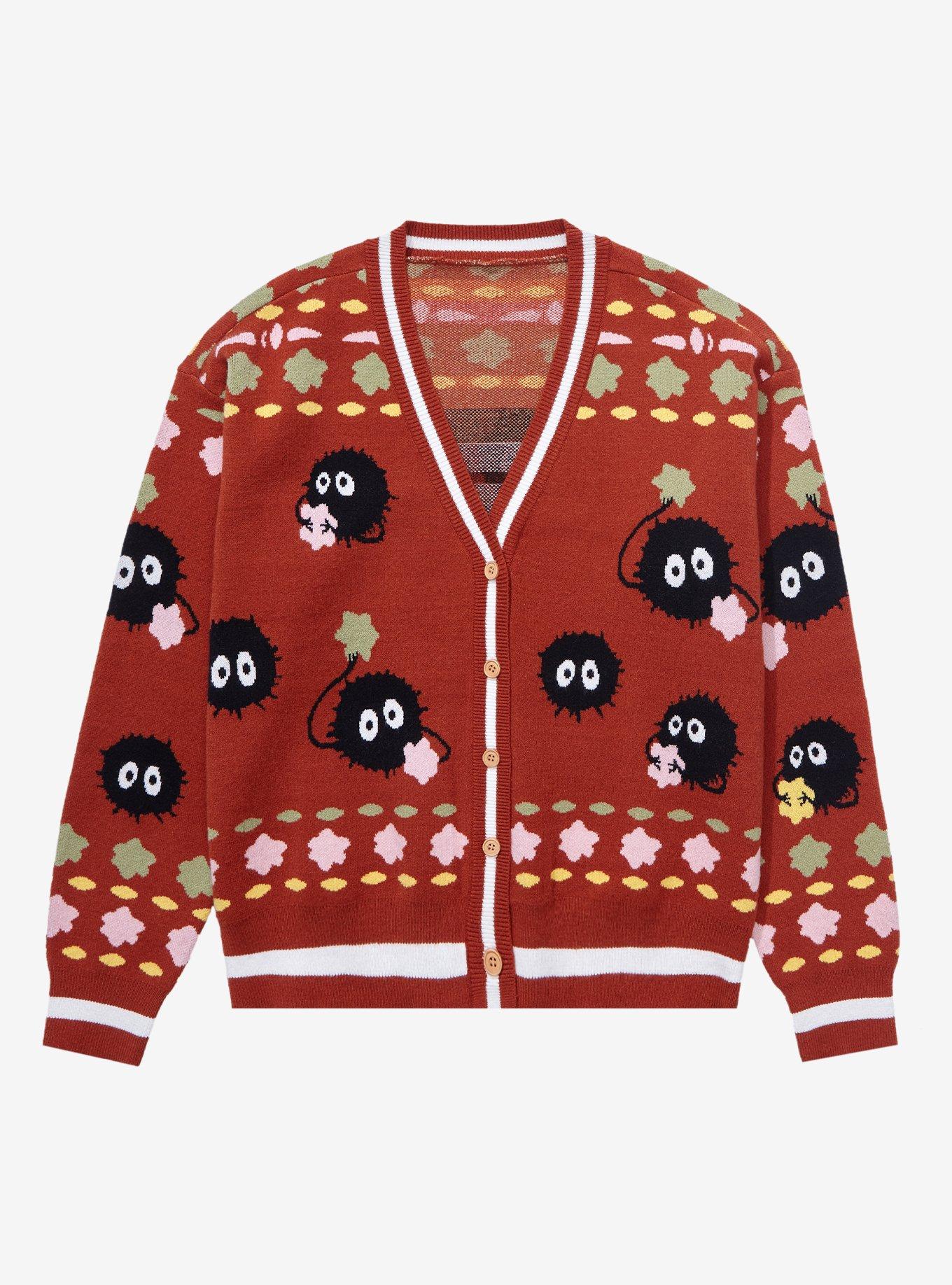 Studio Ghibli Spirited Away Soot Sprites Women's Plus Size Cardigan - BoxLunch Exclusive, RED, hi-res