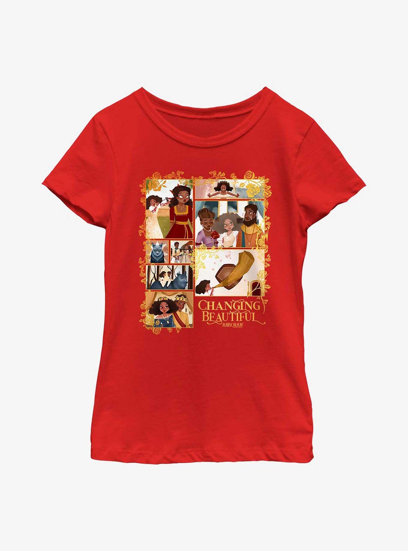 Anboran Changing Beautiful Youth Girls T-Shirt, RED, hi-res