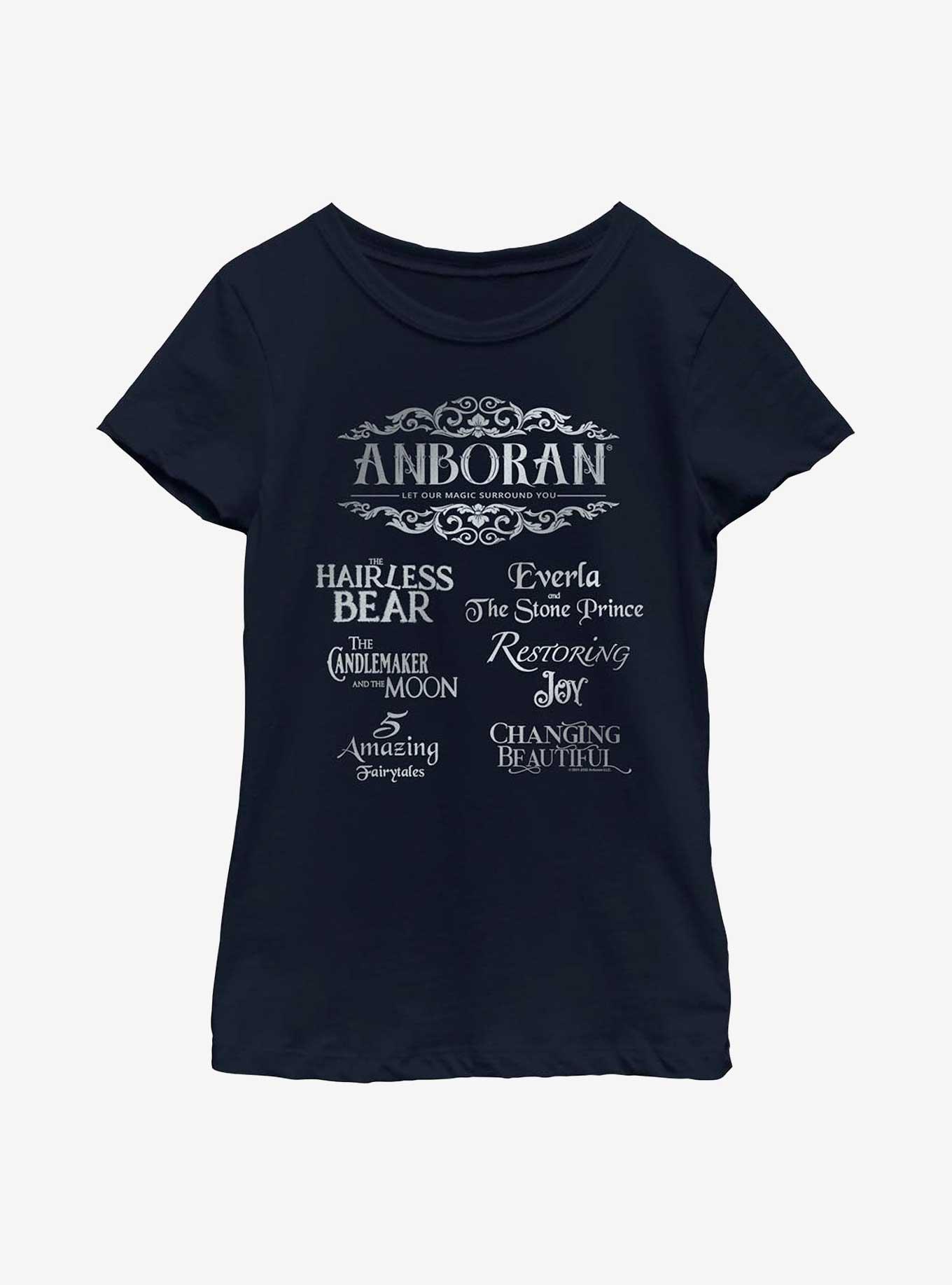 Anboran Fairytale Stories Youth Girls T-Shirt, NAVY, hi-res