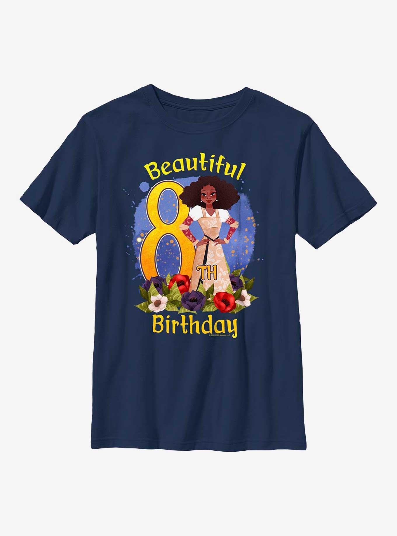 Anboran Beautiful 8th Birthday Youth T-Shirt, NAVY, hi-res