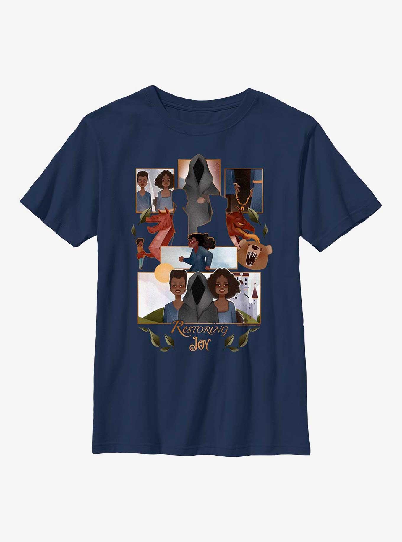 Anboran Restoring Joy Collage Youth T-Shirt, NAVY, hi-res