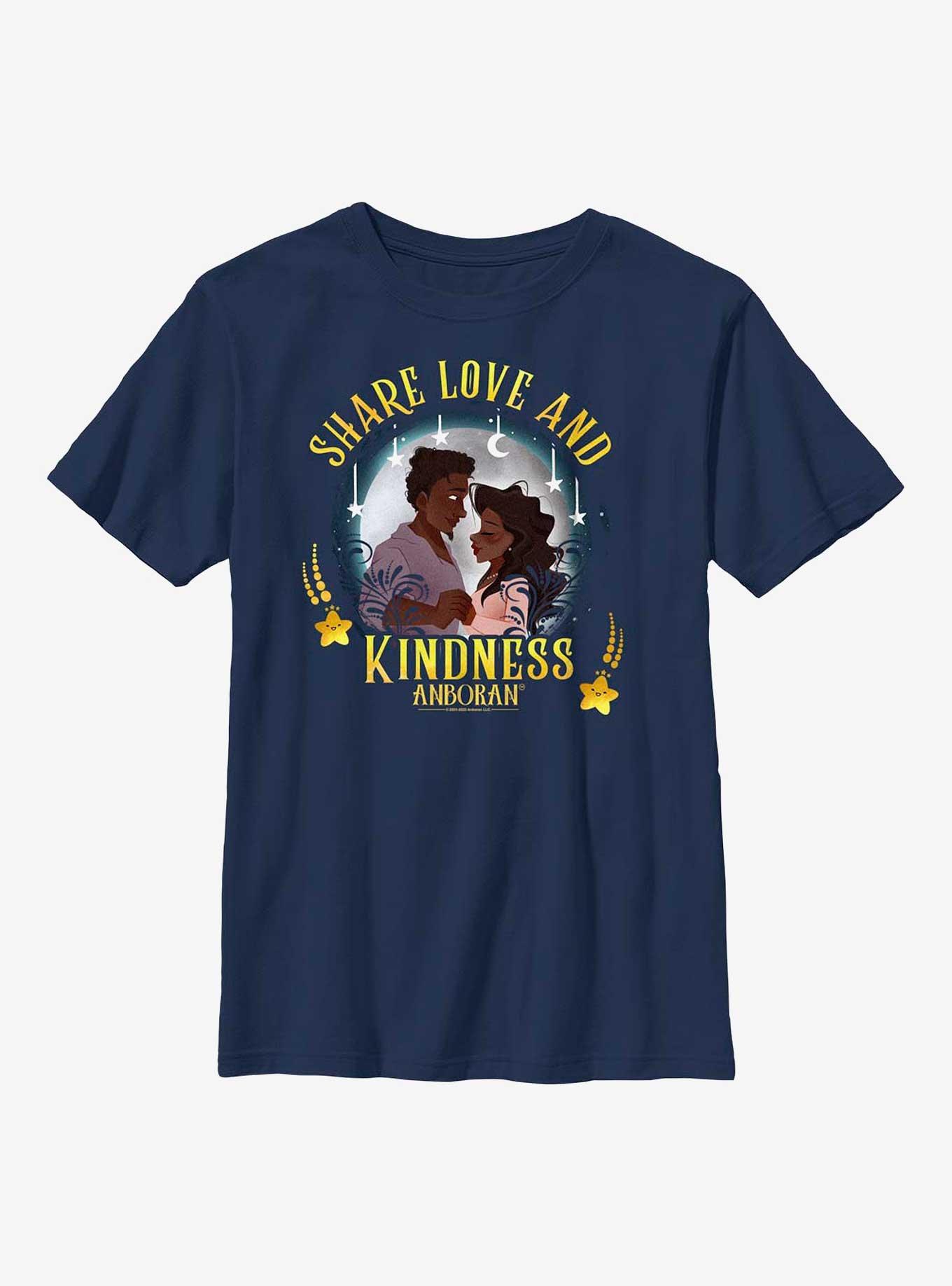 Anboran Share Love and Kindness Youth T-Shirt, NAVY, hi-res