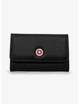 Marvel Captain America Shield Emblem Vegan Leather Foldover Flap Wallet, , hi-res