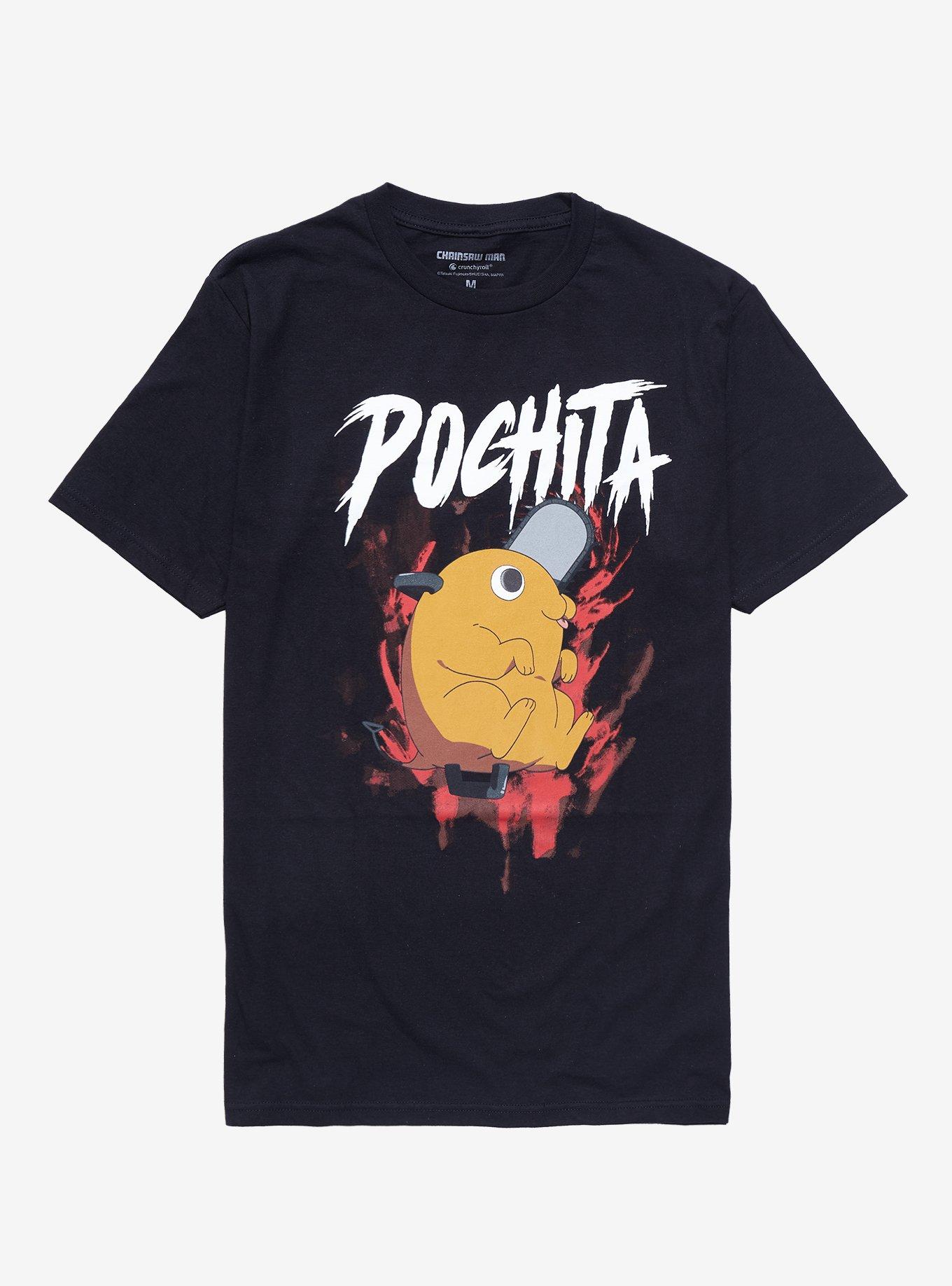 Chainsaw Man Pochita Metal T-Shirt, BLACK, hi-res