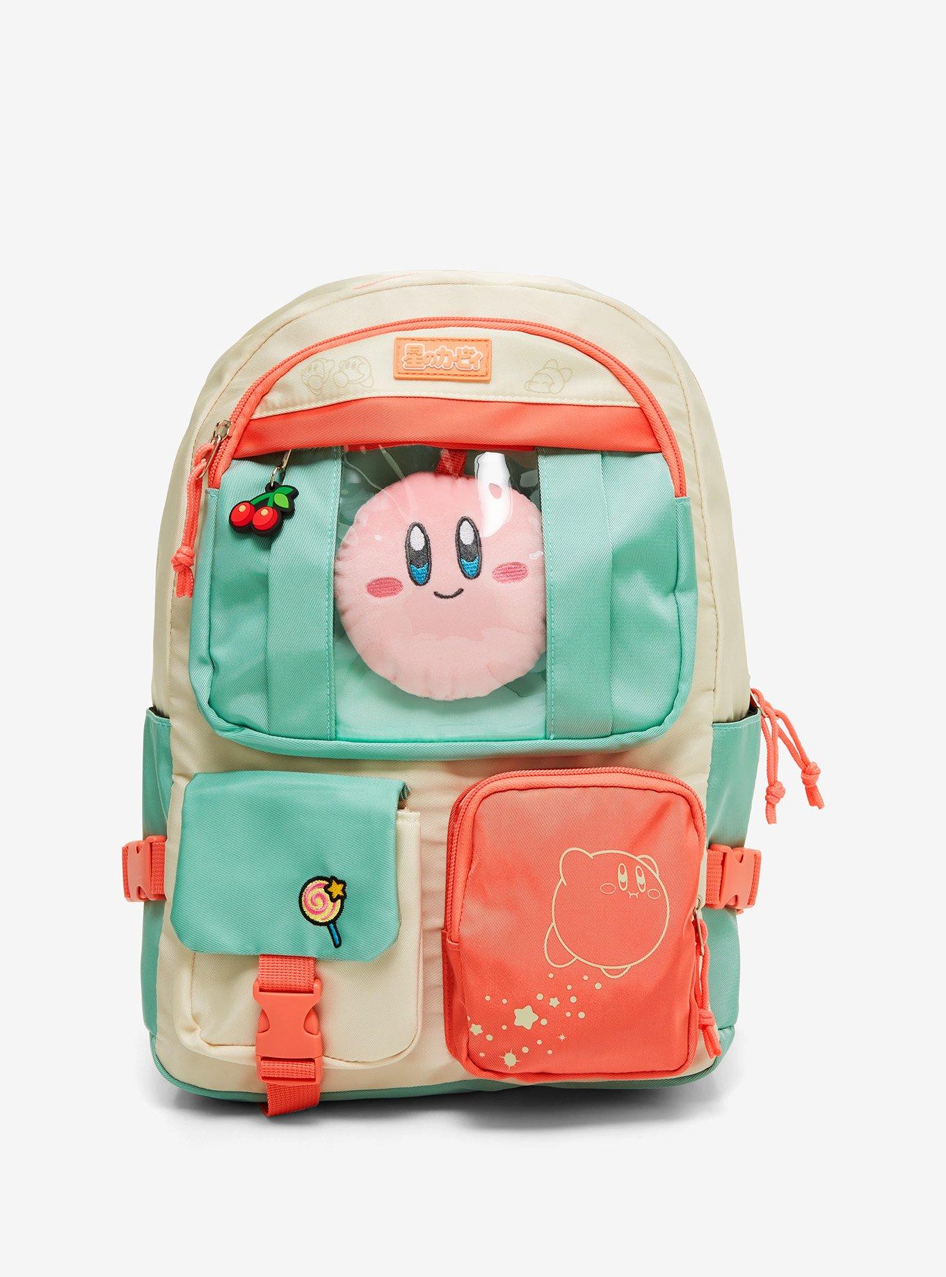 Kawaii Kirby Anime Cartoon Plush Doll Lunch Bag Picnic Travel Pouch  Handbags Lunch Box Tote Bags mummy bag Girls Gift