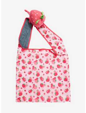 Strawberry Cat Plush Reusable Tote Bag, , hi-res