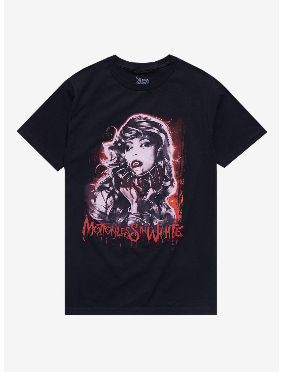 Motionless In White Vampire Boyfriend Fit Girls T-Shirt, BLACK, hi-res