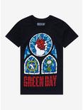 Green Day Stained Glass Album Covers Boyfriend Fit Girls T-Shirt, BLACK, hi-res