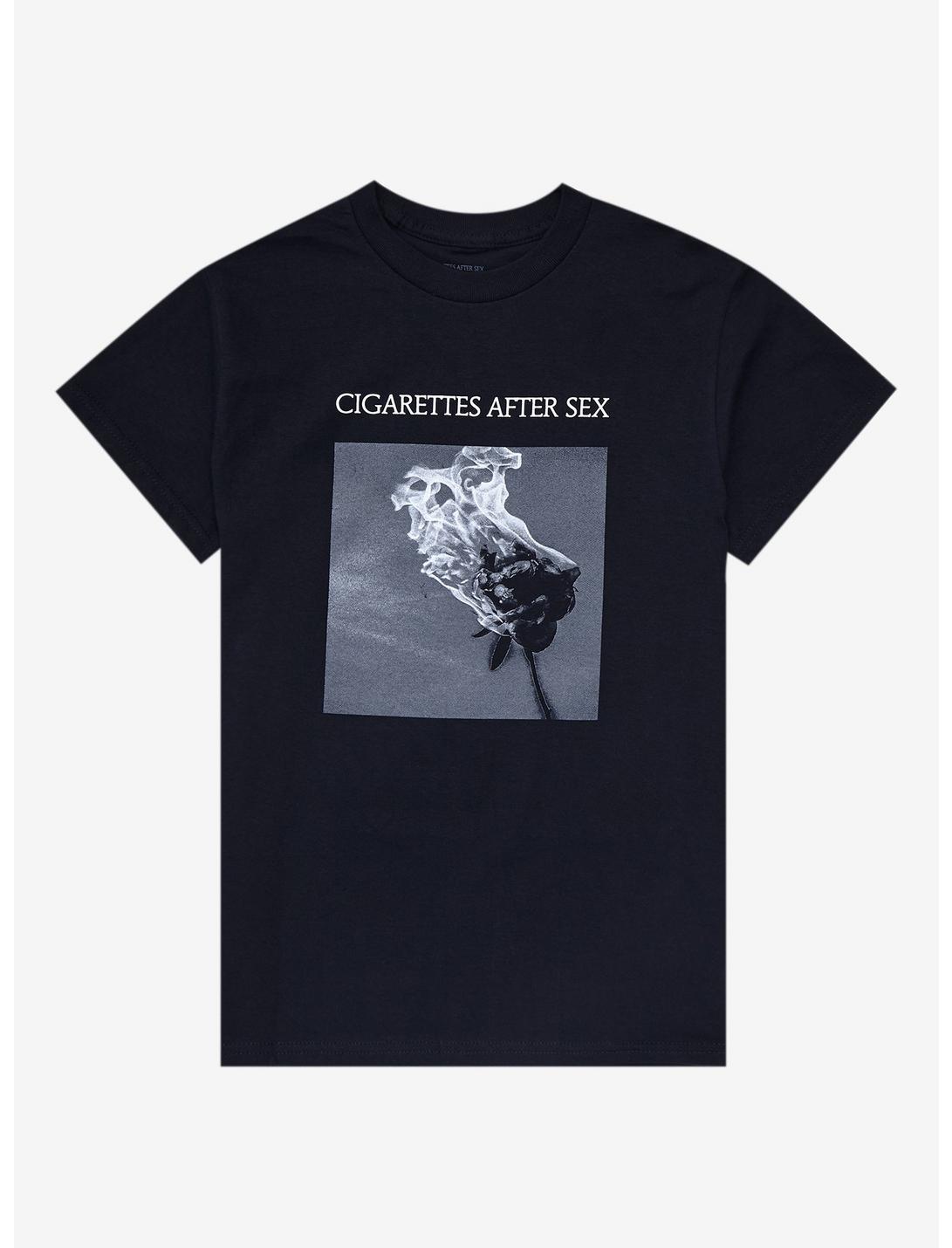 Cigarettes After Sex Burning Rose Boyfriend Fit Girls T-Shirt, BLACK, hi-res