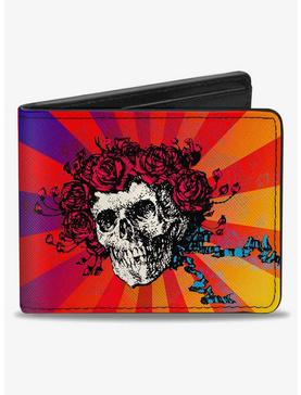 Grateful Dead Skull Roses Rays Ombre Bifold Wallet, , hi-res