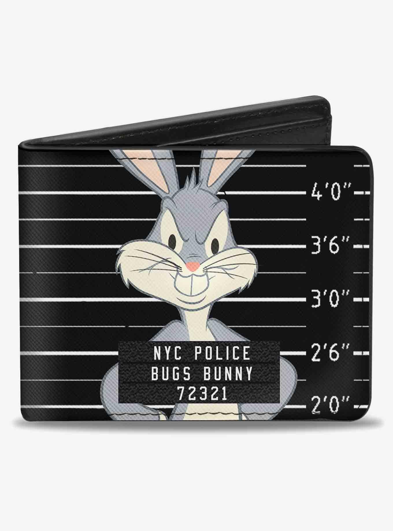 Looney Tunes Bugs Bunny NYC Police Mug Shot Bifold Wallet, , hi-res