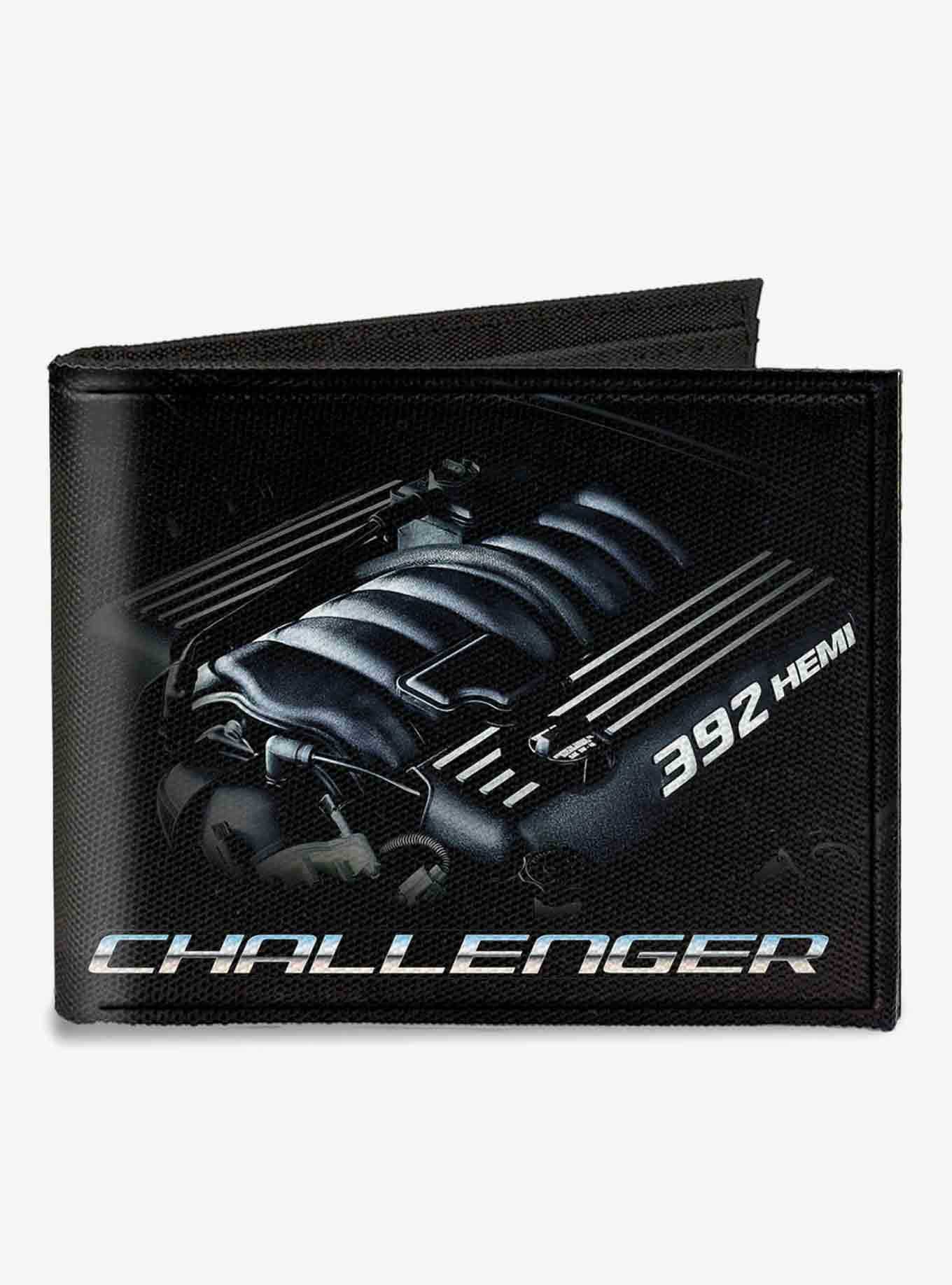 Challenger Bold 392 Hemi Engine Canvas Bifold Wallet, , hi-res
