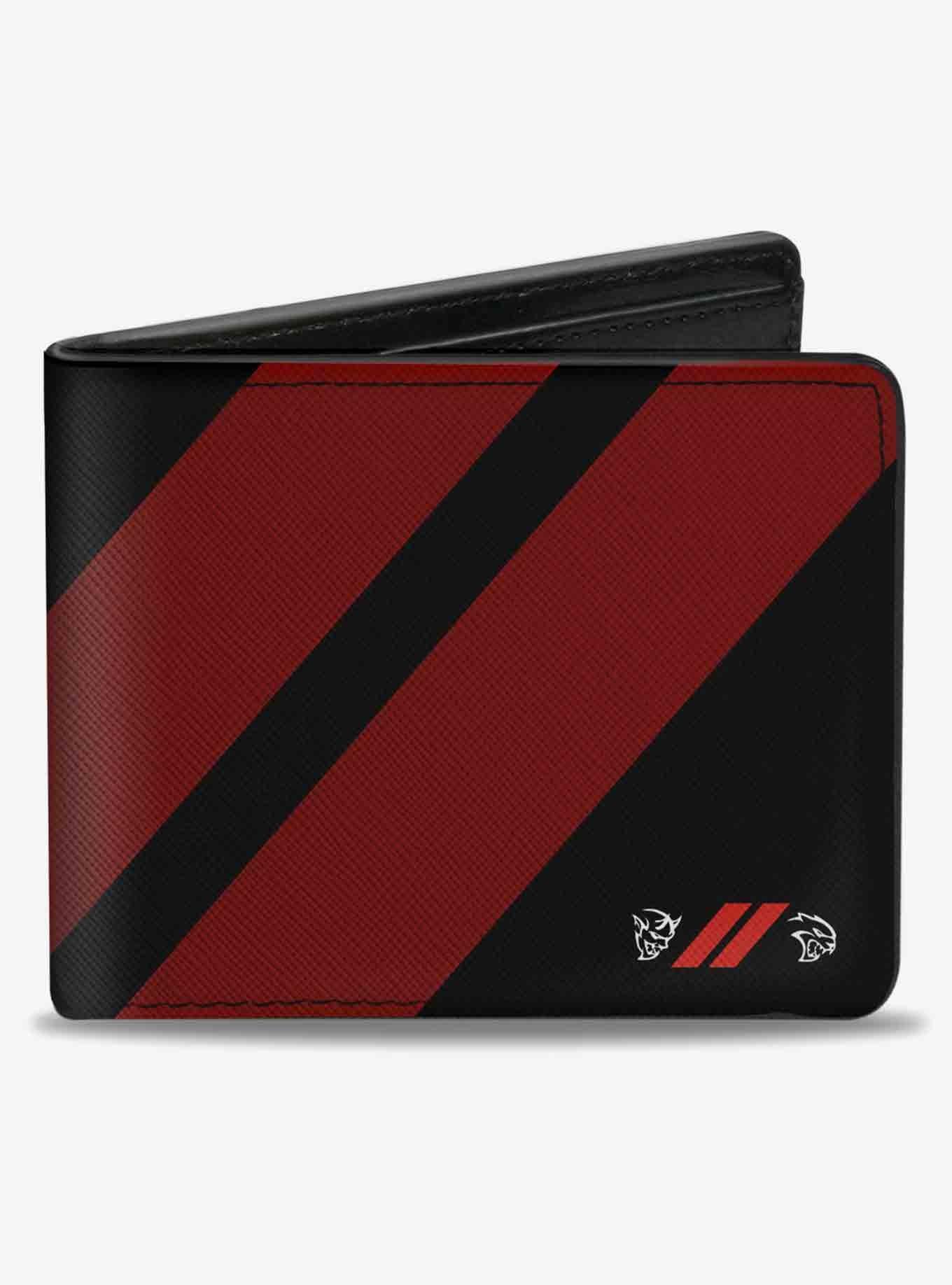Dodge Rhombus Stripe Demon Hellcat Icon Bifold Wallet, , hi-res