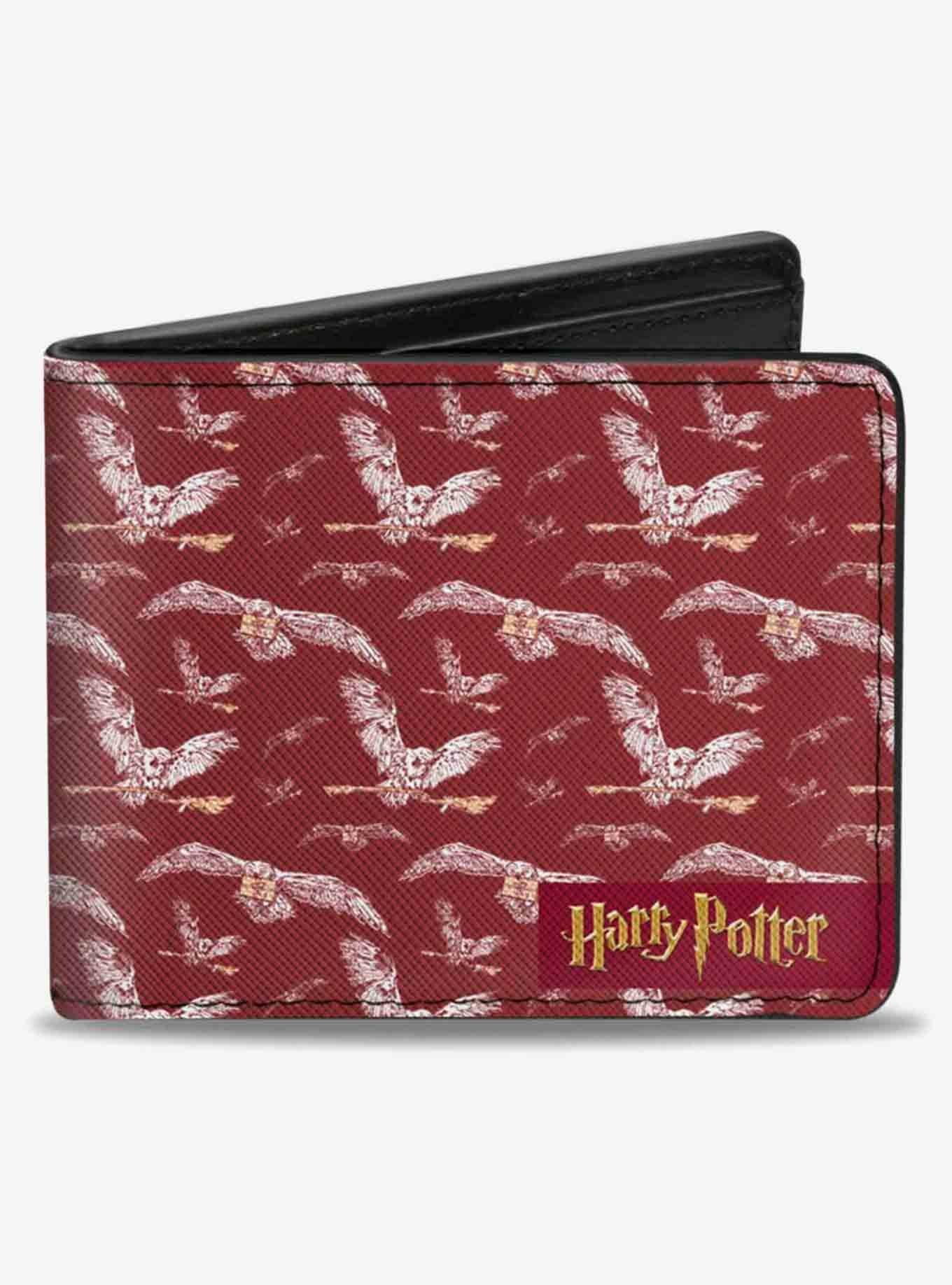 Harry Potter Hedwig Flying Poses Burgundy Bifold Wallet, , hi-res