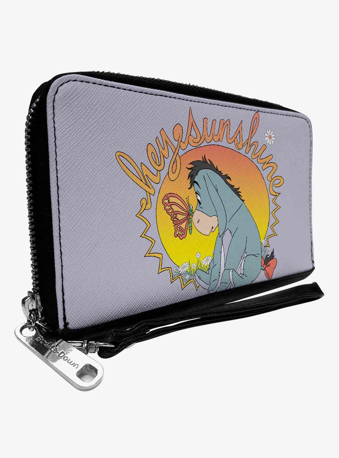 Disney Winnie The Pooh Eeyore Hello Sunshine Butterfly Pose Zip Around Wallet, , hi-res