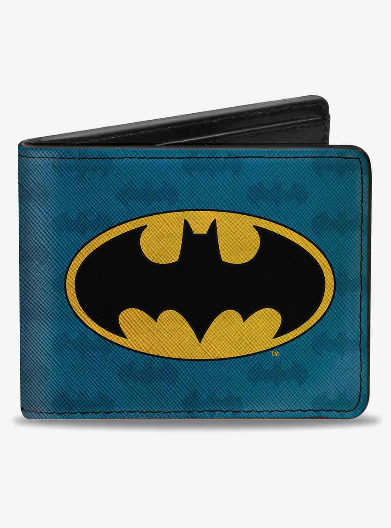 DC Comics Batman Signal Bat Monogram Distressed Bifold Wallet