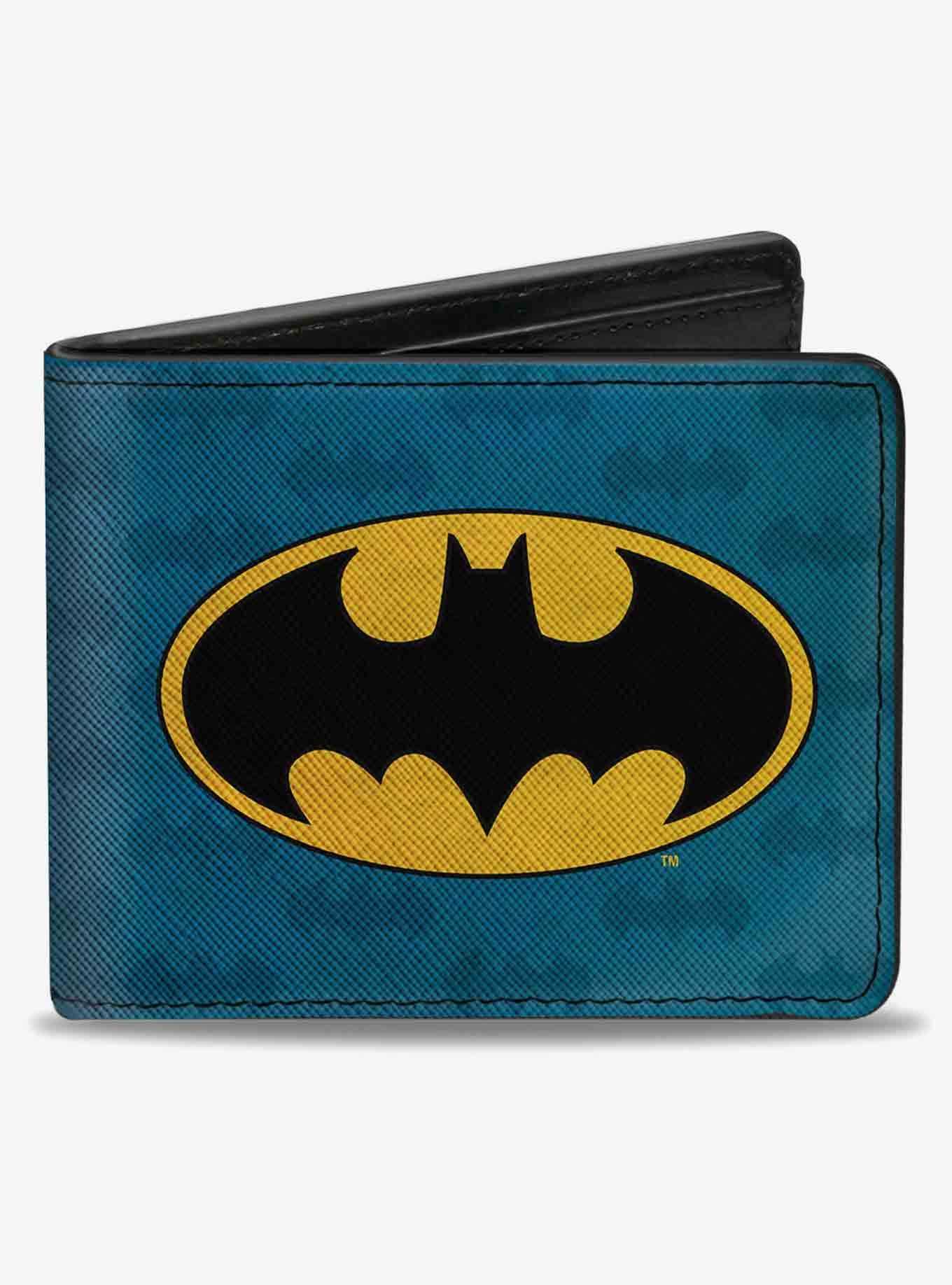 DC Comics Batman Signal Bat Monogram Distressed Bifold Wallet, , hi-res
