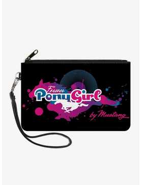 Forever Pony Girl Mustang Silhouette Canvas Zip Clutch Wallet, , hi-res