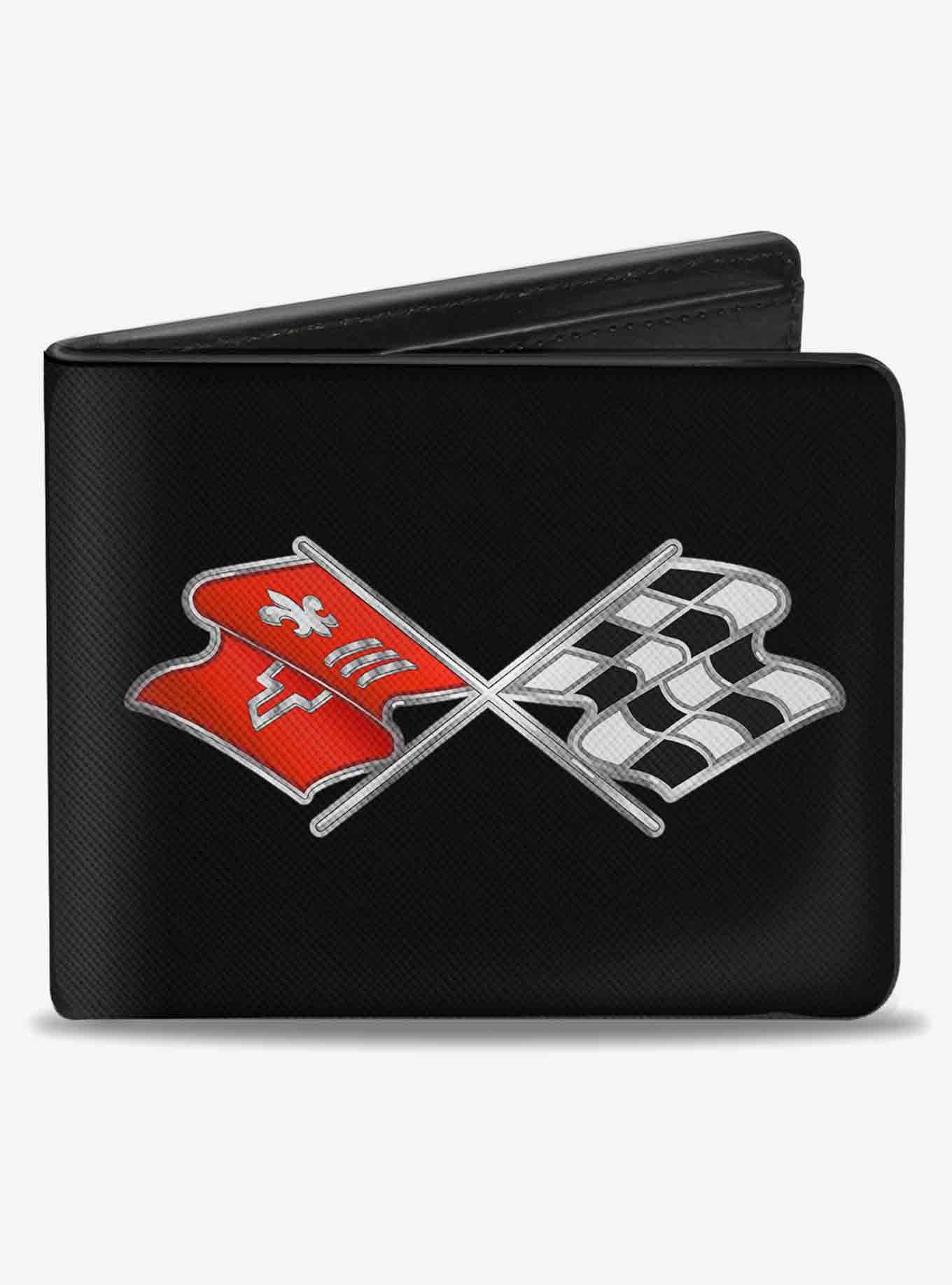 Corvette C3 Crossed Flags Logo Bifold Wallet, , hi-res