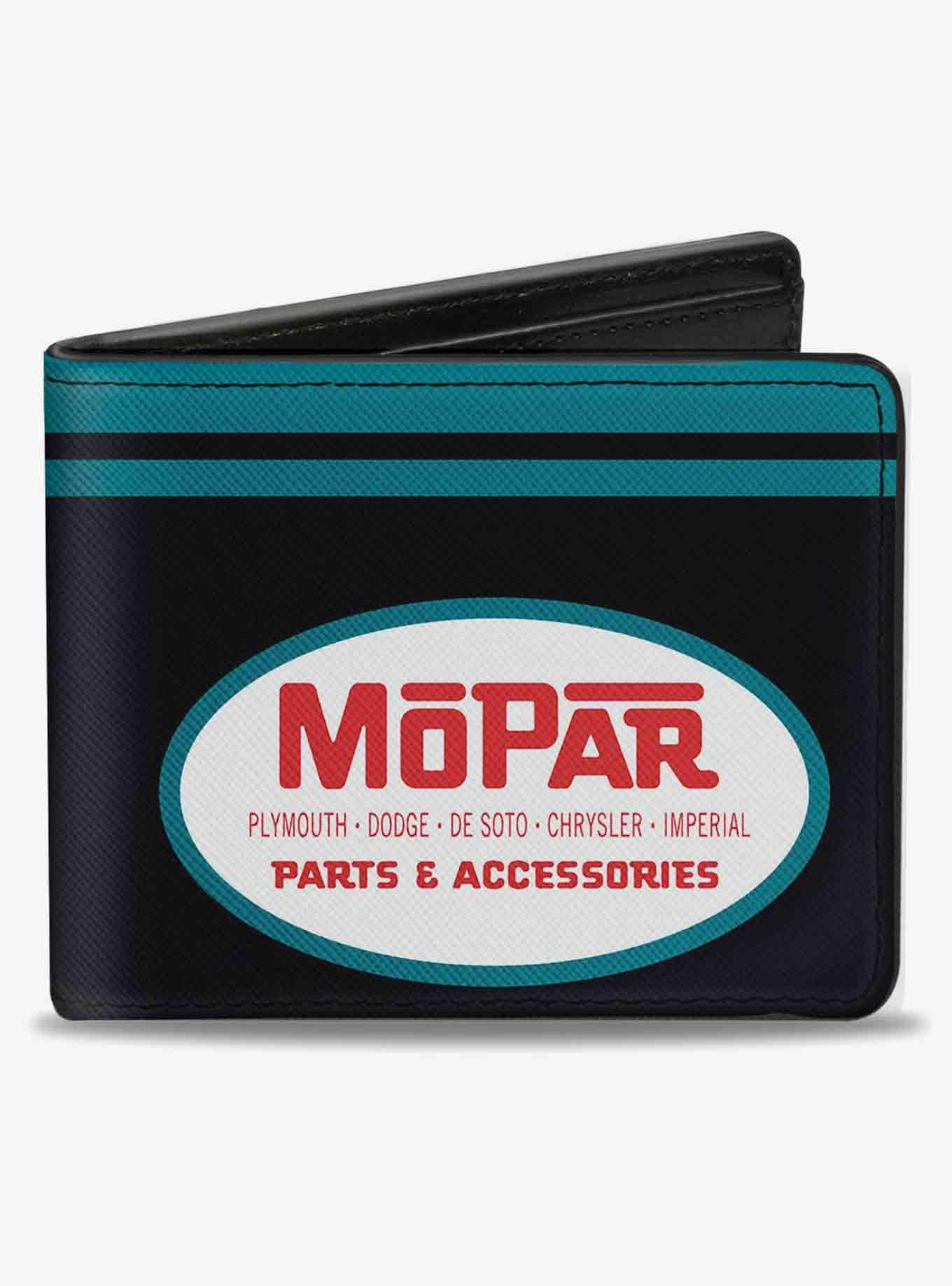 Mopar 1954 1958 Logo Chrysler Logo Top Stripe Bifold Wallet, , hi-res