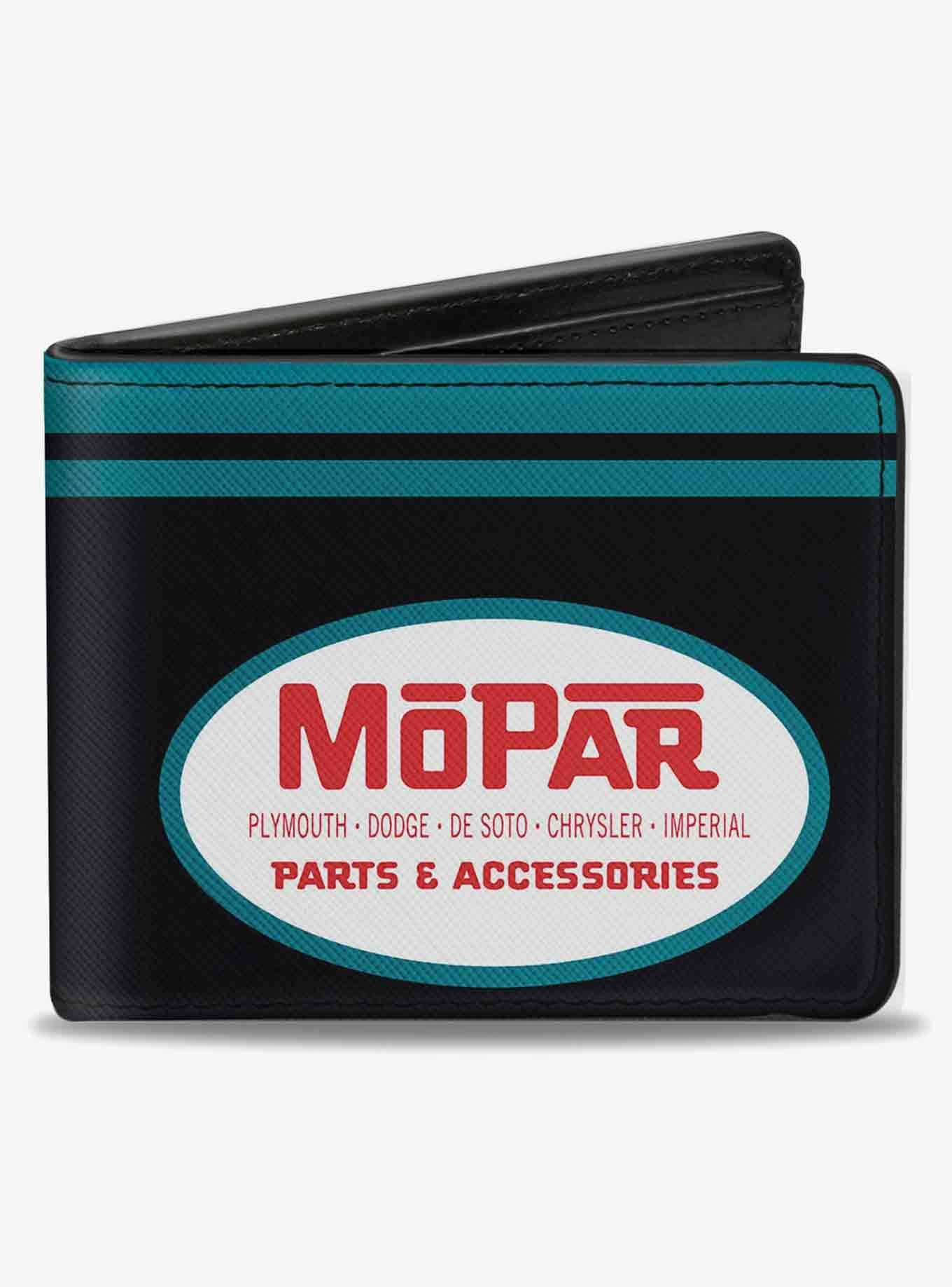 Mopar 1954 1958 Logo Chrysler Logo Top Stripe Bifold Wallet, , hi-res