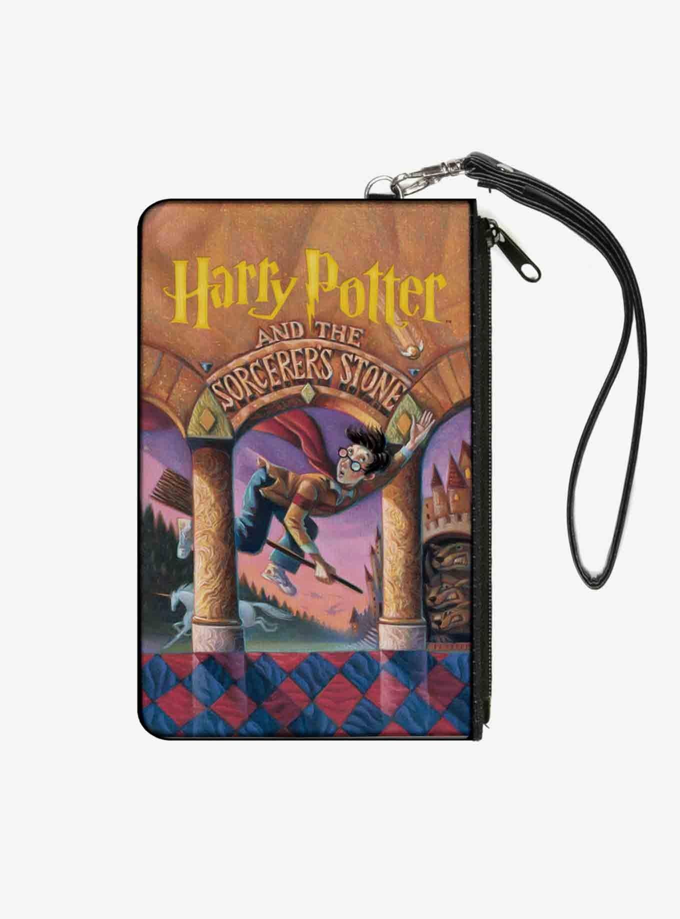 Harry Potter and The Sorcerers Stone Book Cover Drawing Canvas Zip Clutch Wallet, , hi-res
