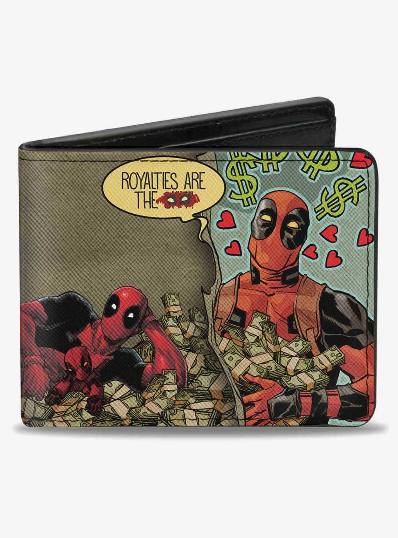 Marvel Deadpool Royalties Are The Quote Money Poses Bifold Wallet, , hi-res