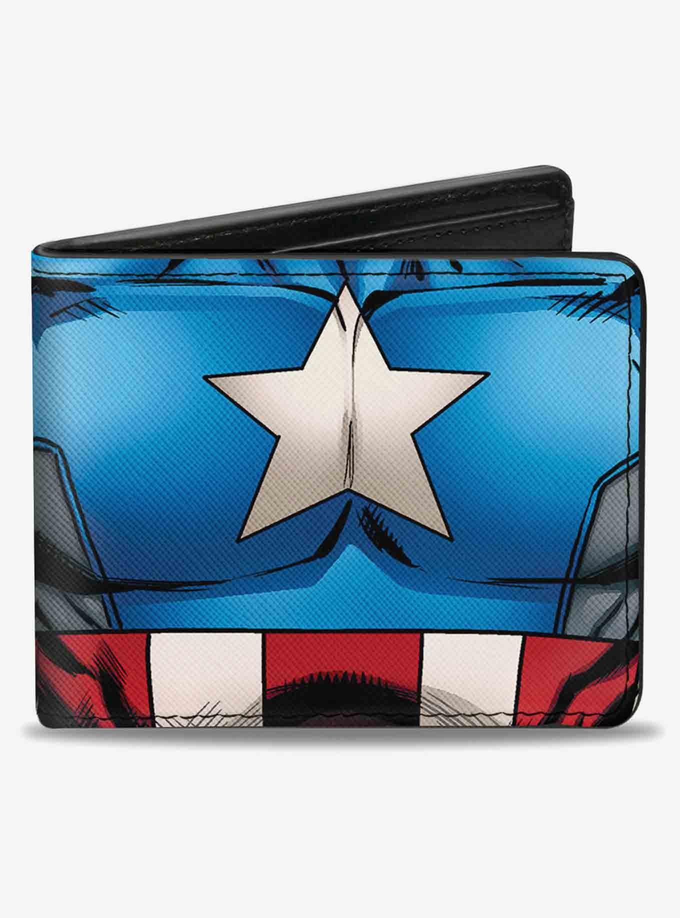 Marvel Captain America Chest Star Stripes Bifold Wallet Hot Topic