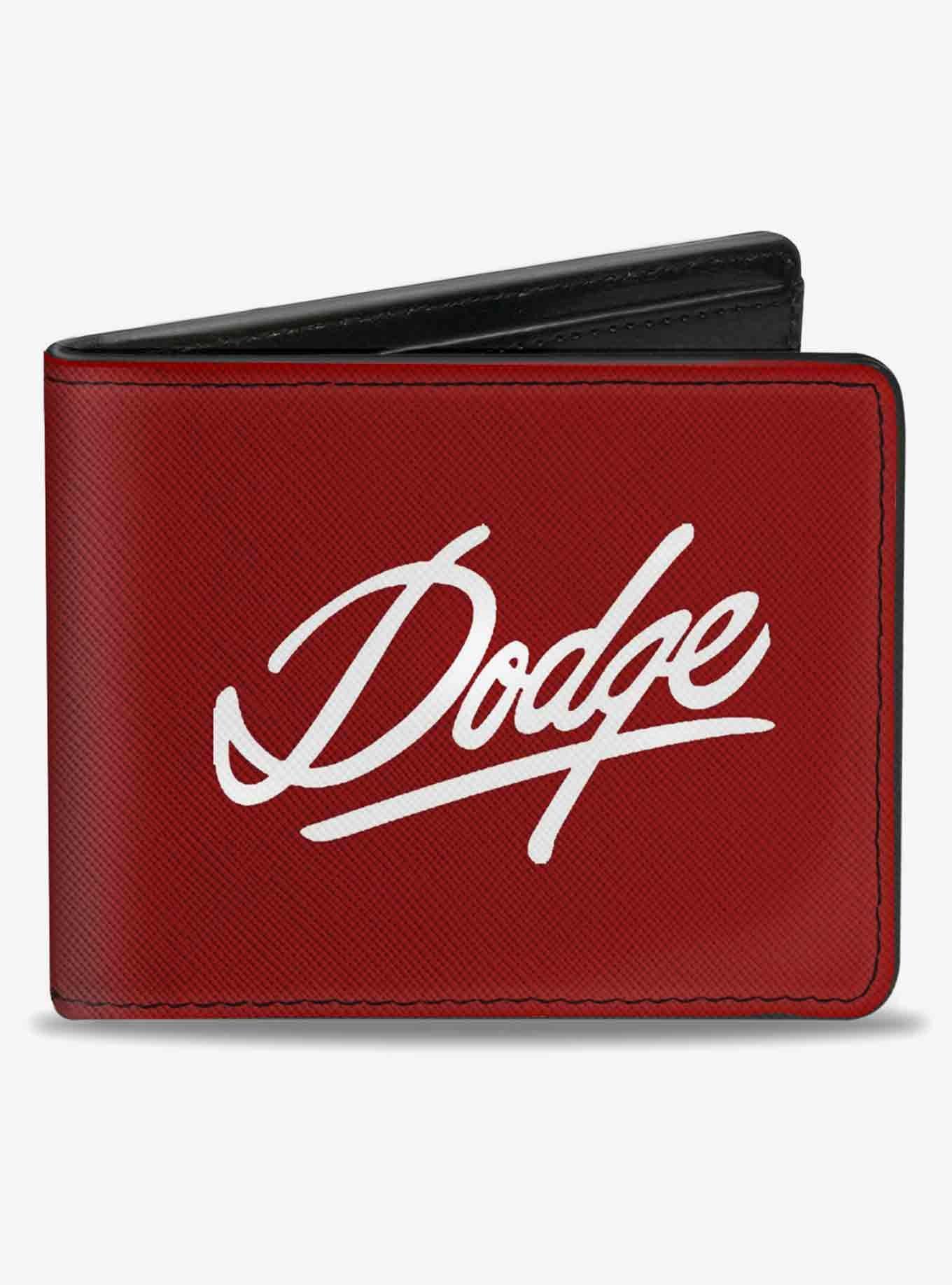 Dodge Emblem Script Burgundy Bifold Wallet, , hi-res