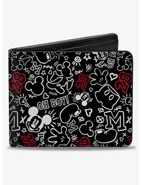 Disney Mickey Mouse Icon Doodles Collage Bifold Wallet, , hi-res