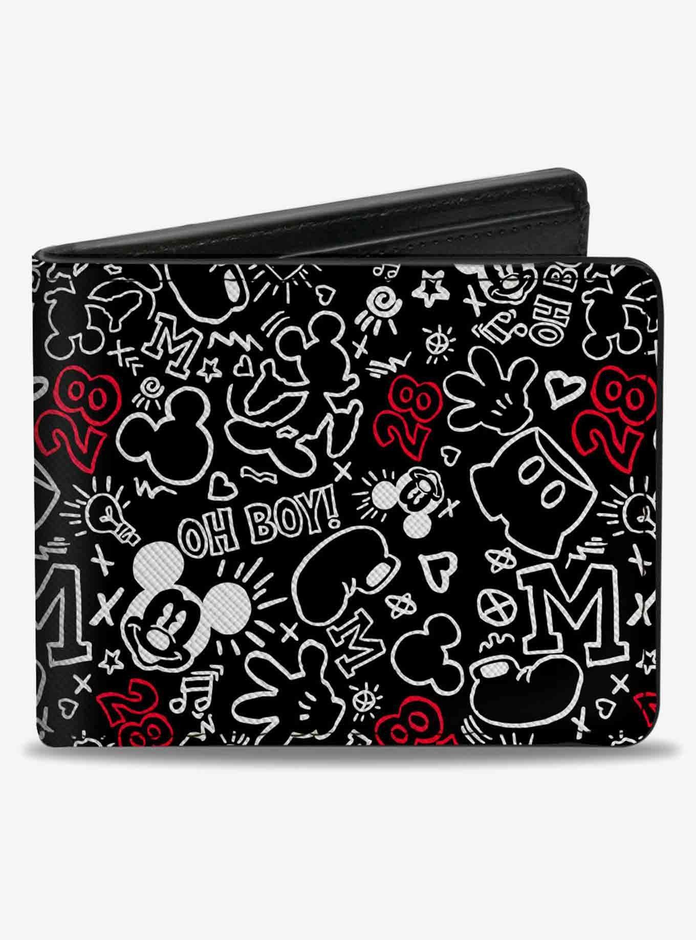 Disney Mickey Mouse Icon Doodles Collage Bifold Wallet, , hi-res