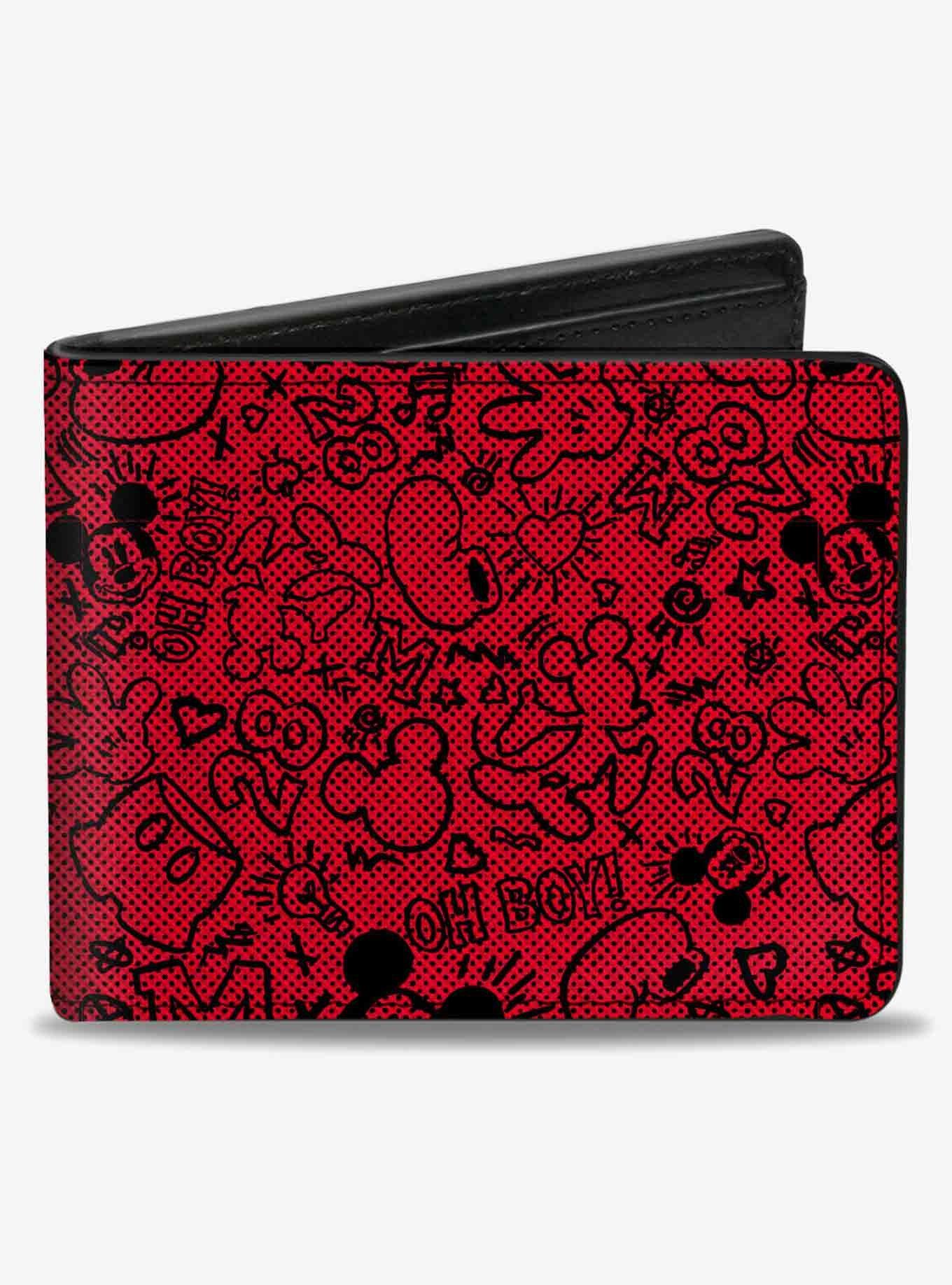 Disney Mickey Mouse Icon Doodles Collage Bifold Wallet, , hi-res