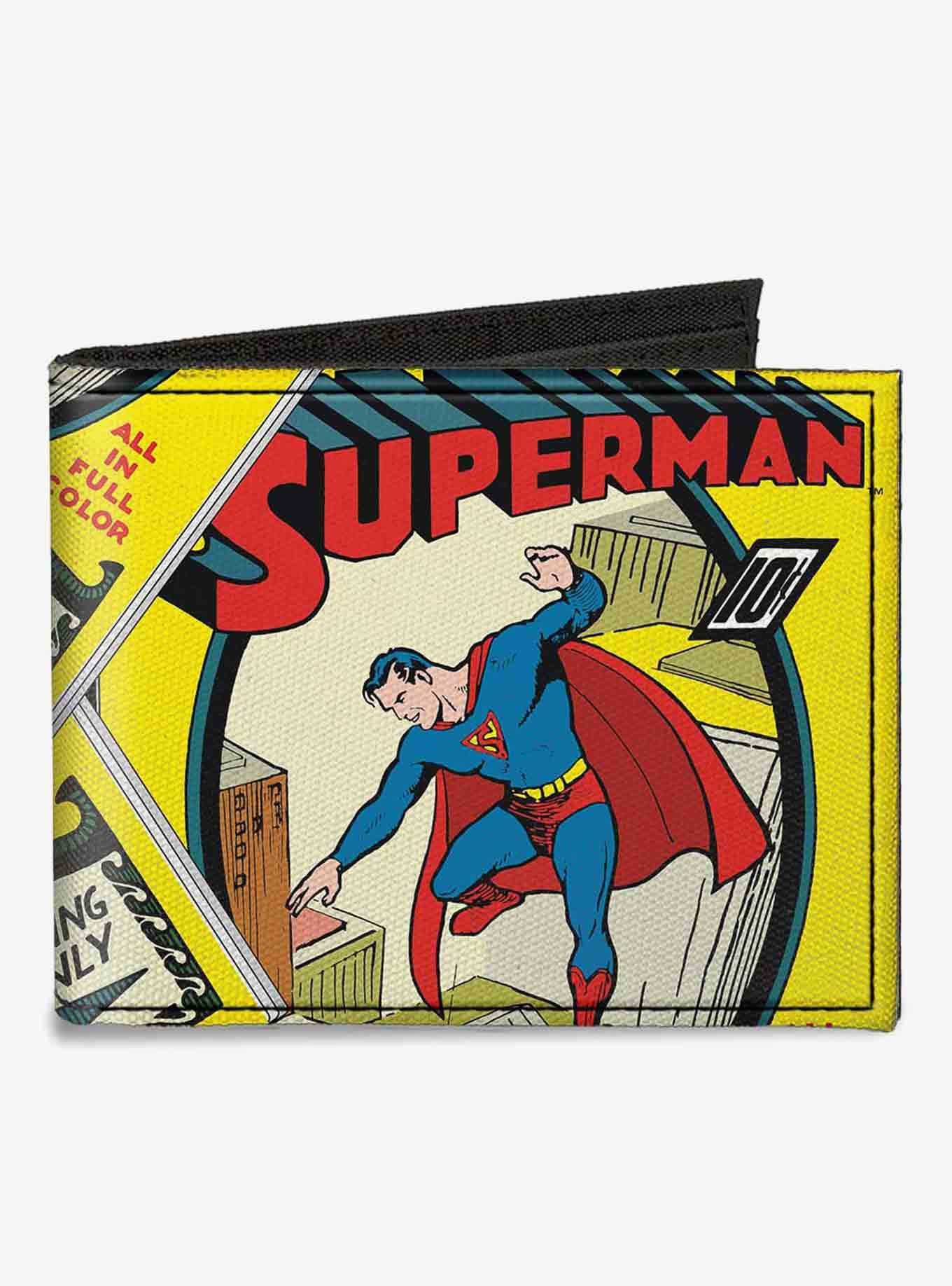 DC Comics Classic Superman 1 Flying Cover Pose Canvas Bifold Wallet, , hi-res