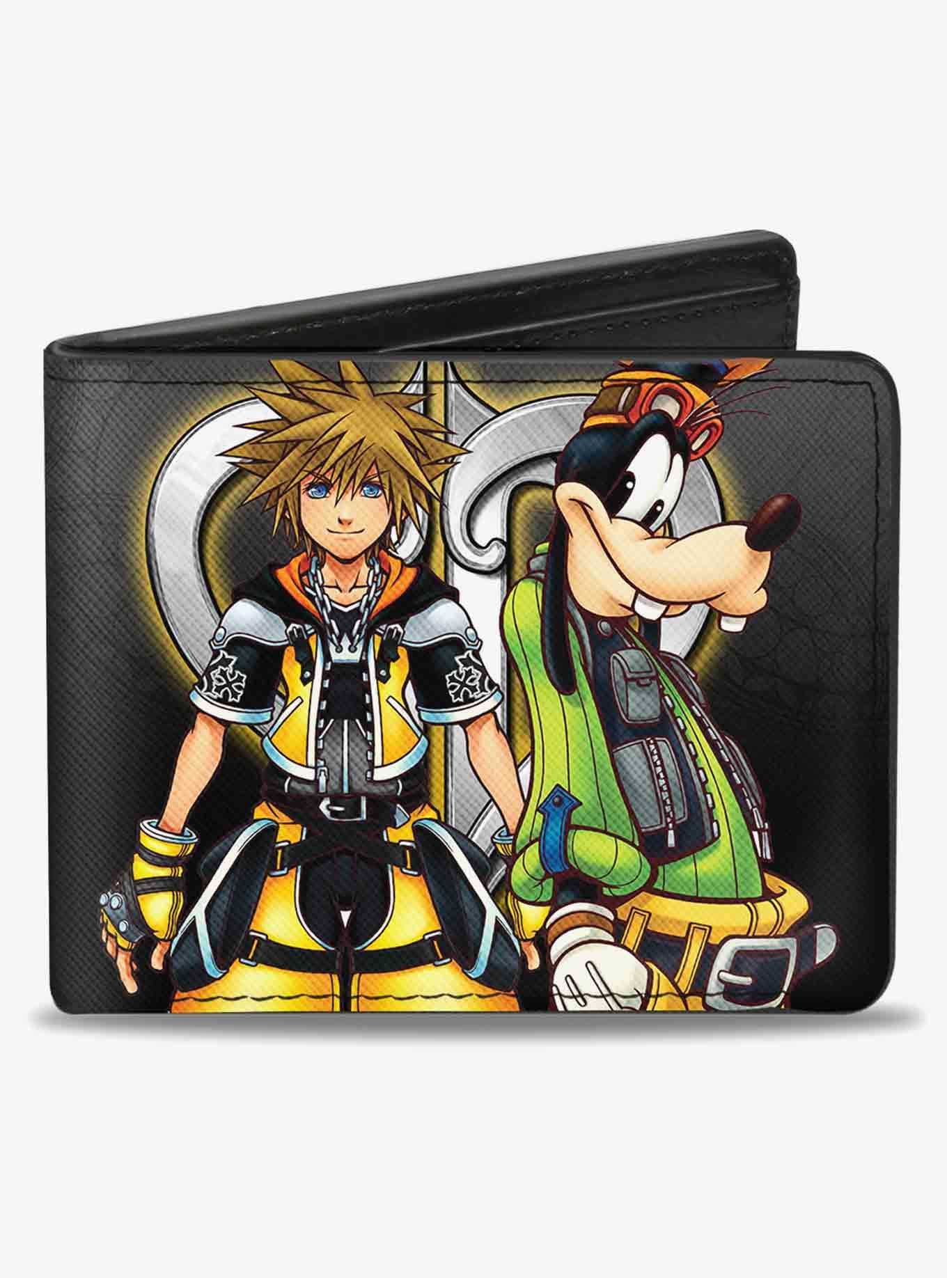 Disney Kingdom Hearts II Master Form Sora Goofy Pose Logo Fade Bifold Wallet, , hi-res