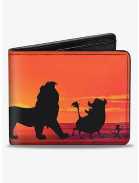 Disney The Lion King Hakuna Matata Simba Pumbaa Timon Sunset Silhouette Bifold Wallet, , hi-res