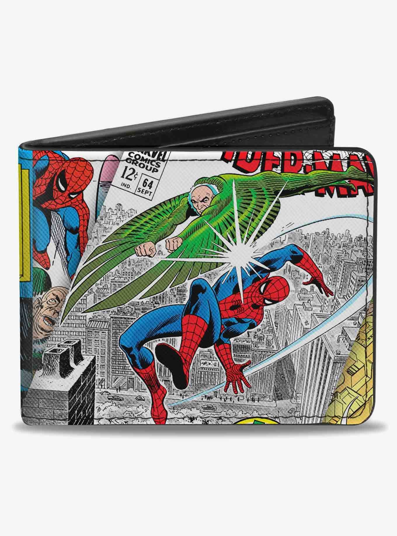 Marvel Spider-Man Vulture Battle Gargoyle Pose Comic Book Covers Bifold Wallet, , hi-res