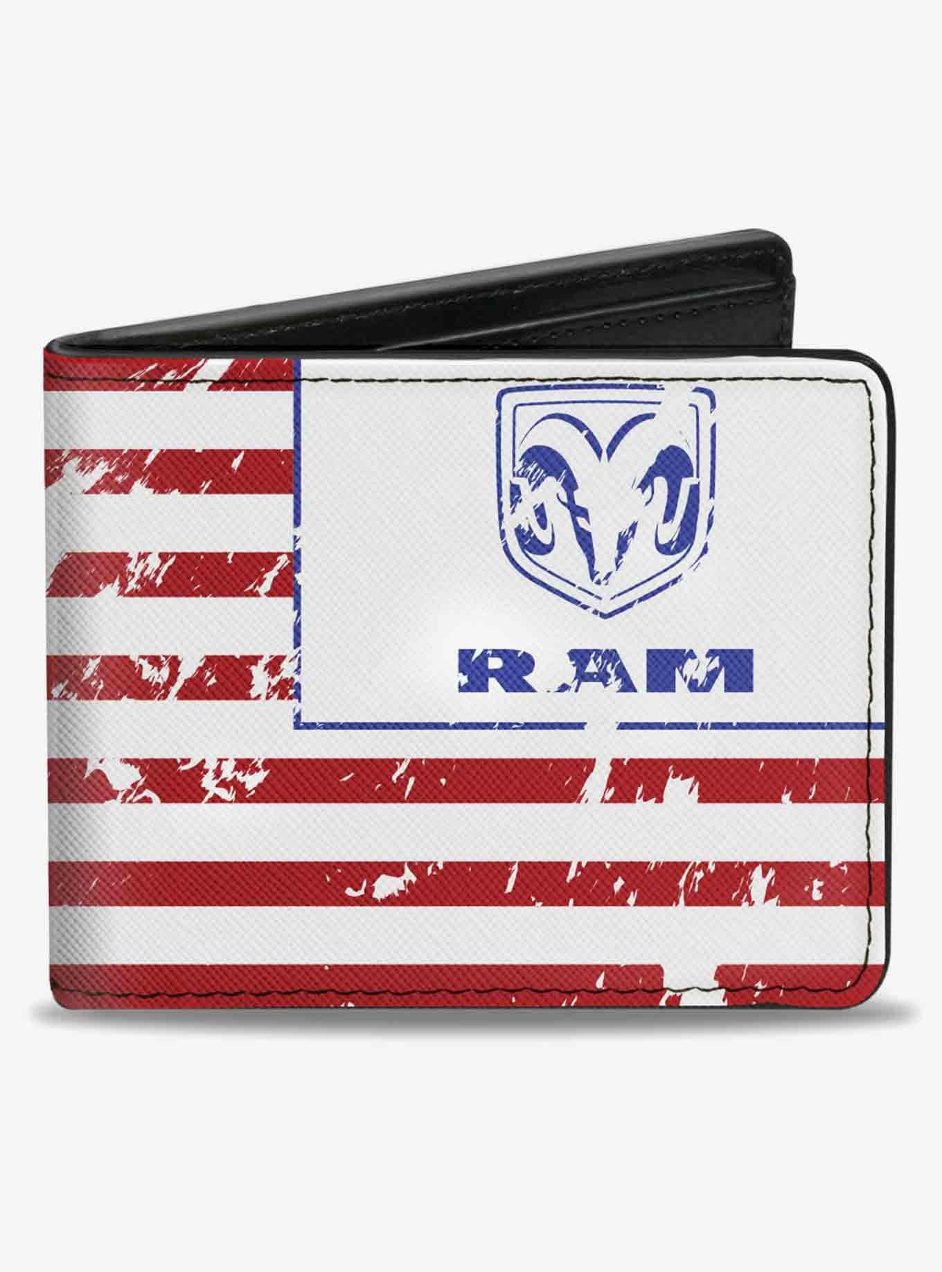 Ram Logo Americana Flag Weathered Bifold Wallet, , hi-res